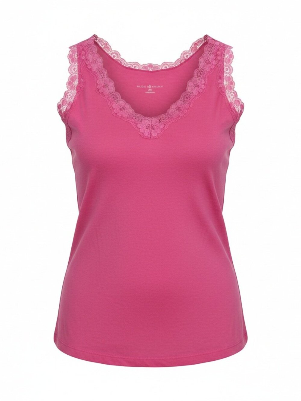 Karen Scott Cotton Lace-Trim Tank Top Pink Size Medium